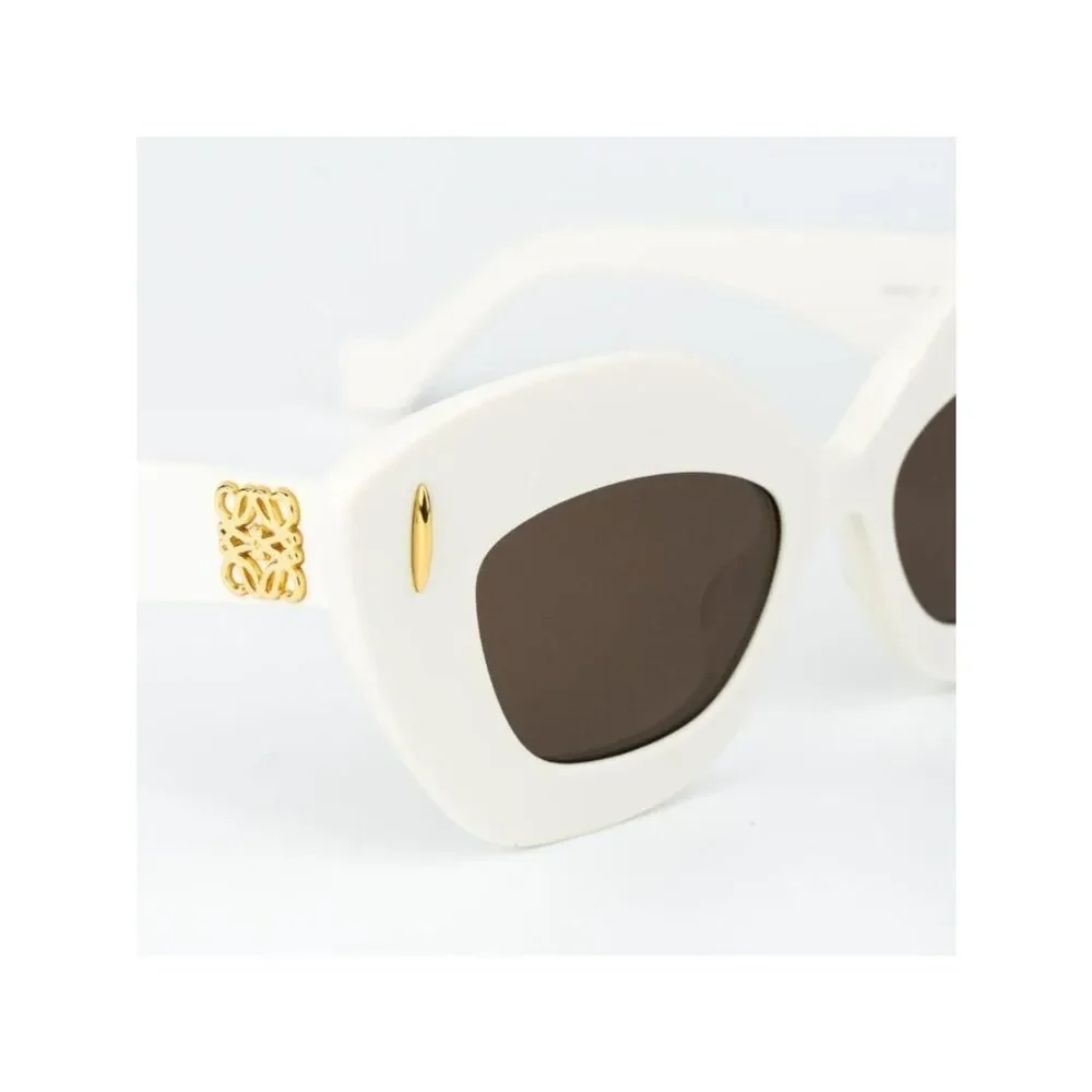 Loewe Women Sunglasses Ivory Brown Cat Eye LW40127I ANAGRAM 25E NEW AUTHENTIC